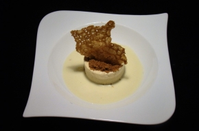 dessert - Kaneelparfait met speculaas en creme anglaise met kaneelkrokantje