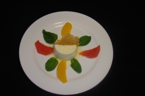 dessert - Pannacotta van sinaasappel en soepje van citrusvruchten