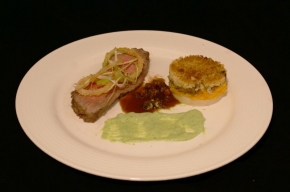 hoofdgerecht - Entrecote van Schots rundvlees met gebraiseerd kalfsvlees