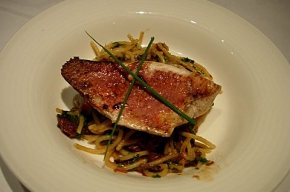 tussengerecht - Spaghetti met gebakken mul, zongedroogde tomaatjes