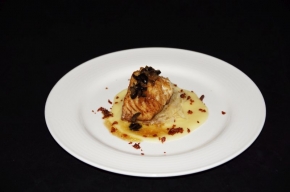 voorgerecht - Gebakken kabeljauw met zuurkool en aardappelsaus