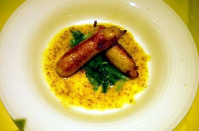 tussengerecht - Snoekworstjes in mosterdsaus