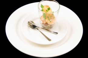 amuse - Coquille met paddenstoelenroom en Pata Negra