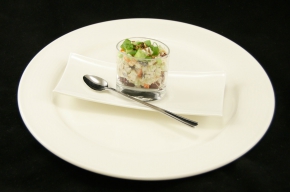 amuse - Salade van rillettes van gerookte makreel