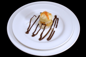 nagerecht - Mousse van banaan en gember en koffieganache