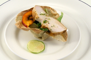 voorgerecht - Tortillabakjes met kip en tropisch fruit