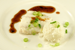 tussengerecht - Gestoomde kabeljauw met blackbeansauce