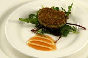 amuse - Krabcakes met tomatenjam