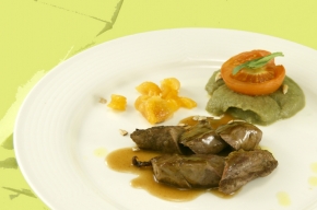 hoofdgerecht - Lamsfilet met aubergine en abrikozen