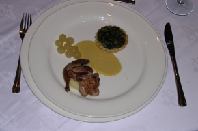 hoofdgerecht - Kwartel met Aardappelgarnituur en spinazietaartje