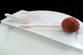 amuse - Krokante prikker met gerookte zalm en citroenmayonaise