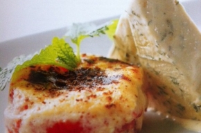 nagerecht - Gratin van grapefruit met basilicum/honingparfait