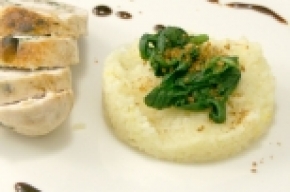 hoofdgerecht - Scharrelkip rouleau met saffraanrijst