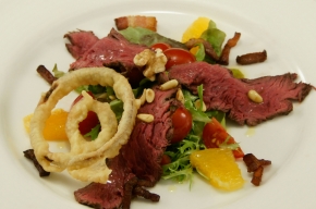 voorgerecht - Salade van lichtgerookte kangoeroefilet